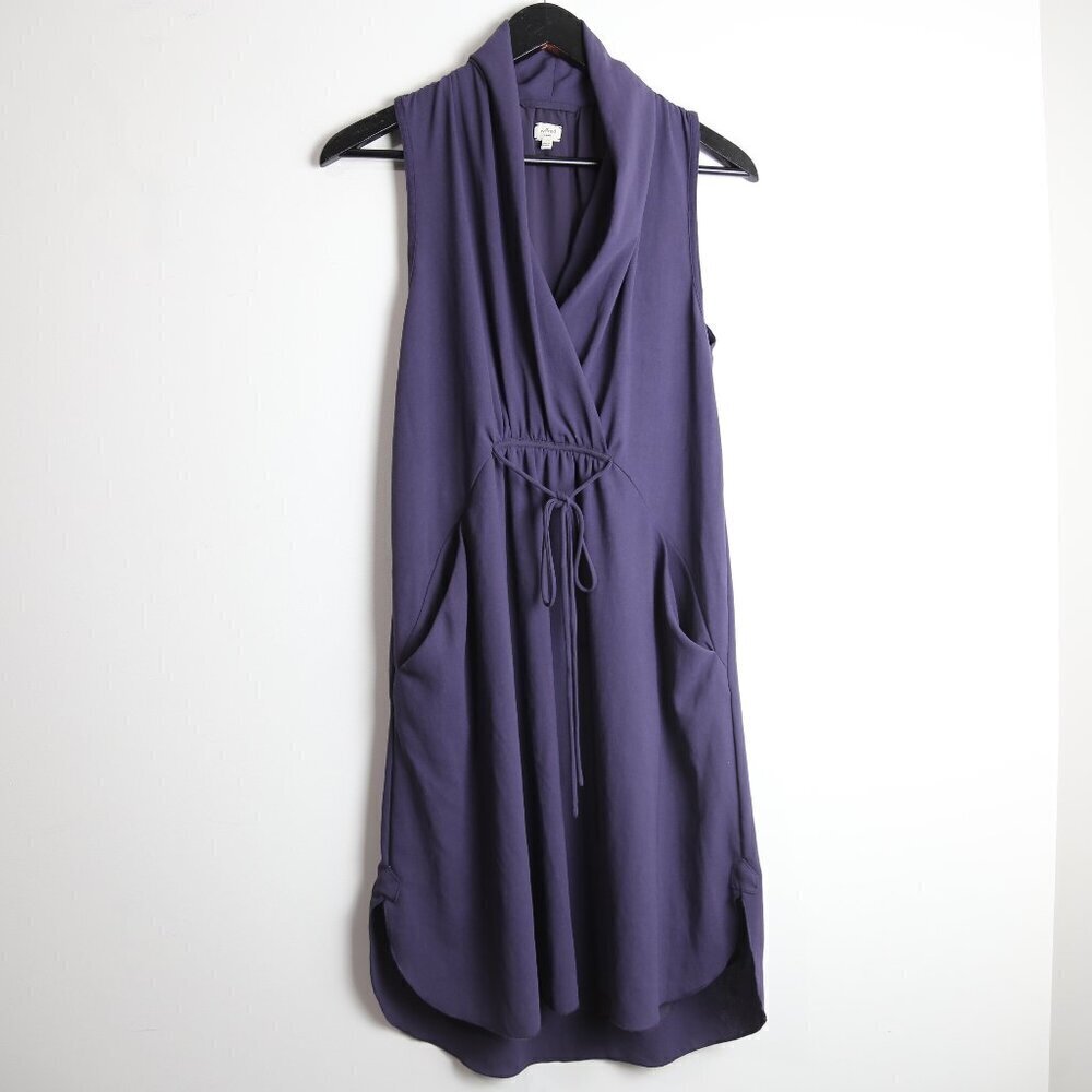 Aritzia Wilfred Sabine Dress Faux-Wrap Mini dress With Pockets Size Small